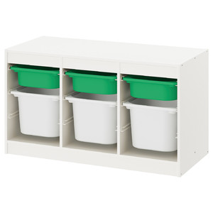 TROFAST Storage combination, white green, white, 99x44x56 cm