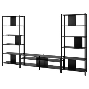 JÄTTESTA TV storage combination, black, 320x40x194 cm