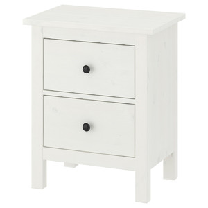 HEMNES 2-drawer chest, white stain, 54x66 cm