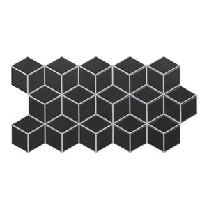 Glazed Gres Tile Rhombus 26.5 x 51 cm, black, 0.95 m2