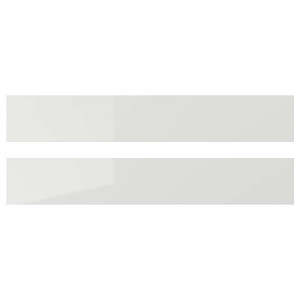 RINGHULT Drawer front, high-gloss light grey, 60x10 cm, 2 pack