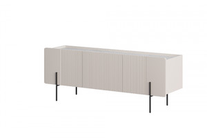 TV Cabinet Malmi 150 cm, cashmere, crema bianca, black legs