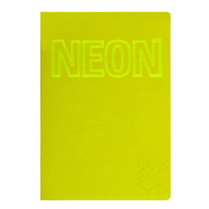 Notebook A4 42 Pages Squared PP Cover Neon 10pcs, assorted colours