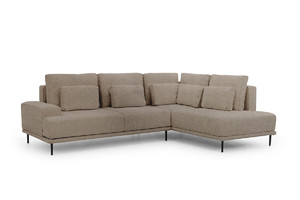 Corner Sofa-Bed Right Nicole L Crown 3 Antelope/black legs, beige