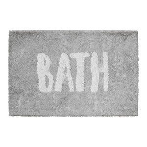 GoodHome Bath Mat Hebo 50 x 80 cm, mineral grey/white