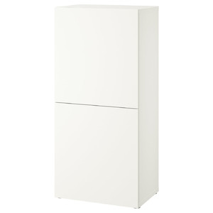 BESTÅ Shelf unit with doors, white Lappviken/white, 60x42x129 cm