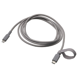 LILLHULT USB-C to lightning, grey, 1.5 m