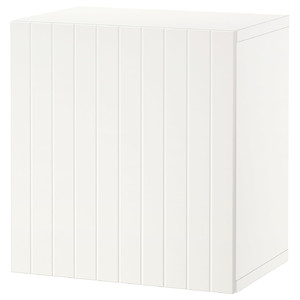 BESTÅ Wall-mounted cabinet combination, white/Sutterviken white, 60x42x64 cm