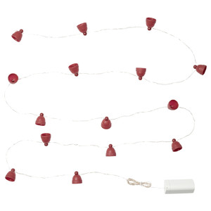 STRÅLA LED lighting chain with 15 lights, battery-operated/hat