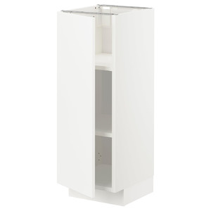 METOD Base cabinet with shelves, white/Veddinge white, 30x37 cm
