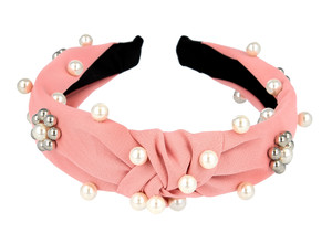 ECarla Hairband with Pearls, pink