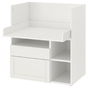 SMÅSTAD Desk, white with frame/with 2 drawers, 90x79x100 cm