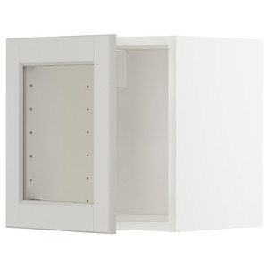 METOD Wall cabinet with glass door, white/Lerhyttan light grey, 40x40 cm