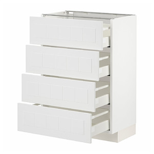 METOD / MAXIMERA Base cab 4 frnts/4 drawers, white/Stensund white, 60x37 cm