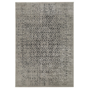 MANSTRUP Rug, short pile, patinated grey/floral pattern, 160x230 cm