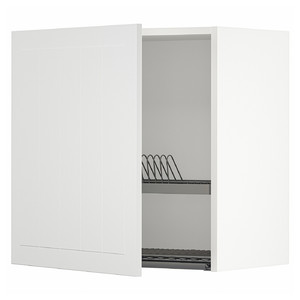 METOD Wall cabinet with dish drainer, white/Stensund white, 60x60 cm