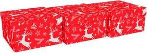 Christmas Box 14x14x8cm, eco, 3pcs, red