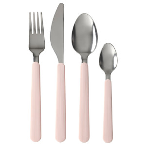 UPPHÖJD 16-piece cutlery set, pink