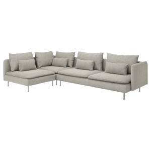 SÖDERHAMN Corner sofa, 4-seat, with open end, Viarp beige/brown