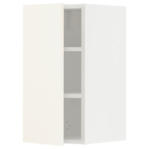 METOD Wall cabinet with shelves, white/Vallstena white, 30x60 cm