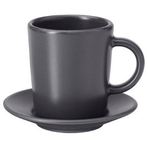 DINERA Espresso cup and saucer, dark grey