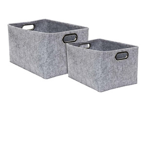 Felt Boxes Set of 2pcs, rectangular, grey