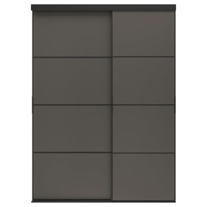 SKYTTA / MEHAMN Sliding door combination, black/double sided dark grey, 177x240 cm