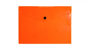 Document Envelope Pocket Wallet File with Button PP A5, neon orange