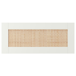 STUDSVIKEN Drawer front, white/woven poplar, 60x26 cm