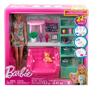 Barbie Cute 'n' Cozy Café Doll and Playset HKT94 5+