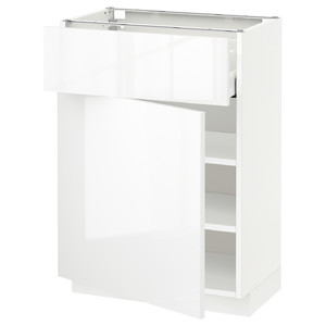 METOD / MAXIMERA Base cabinet with drawer/door, white/Ringhult white, 60x37 cm