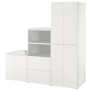 SMÅSTAD / PLATSA Storage combination, white/white, 180x57x181 cm