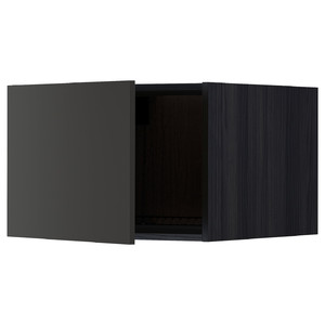 METOD Top cabinet for fridge/freezer, black/Nickebo matt anthracite, 60x40 cm