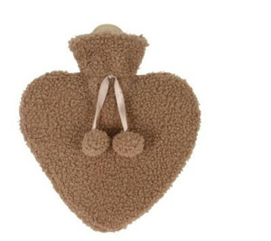 Hot Water Bottle Heart Bouncle 1l, brown