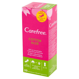 Carefree Panty Liners Cotton Aloe 20pack