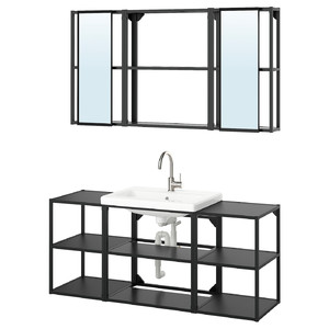 ENHET Bathroom, anthracite, 140x43x65 cm