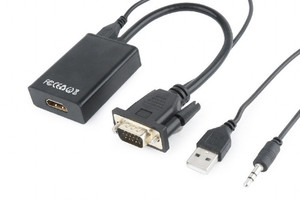 Gembird VGA to HDMI Converter 15cm, black