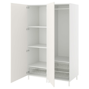 PLATSA Wardrobe with 2 doors, white/Fonnes white, 120x57x191 cm