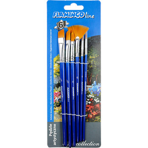 Flamingo Paint Brushes Set Art Collection 6pcs