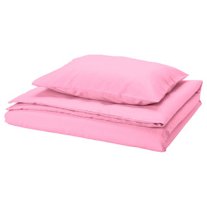 PILTANDVINGE Duvet cover and pillowcase, light pink, 150x200/50x60 cm