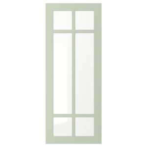 STENSUND Glass door, light green, 40x100 cm
