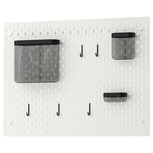 SKÅDIS Pegboard combination, white, 76x56 cm