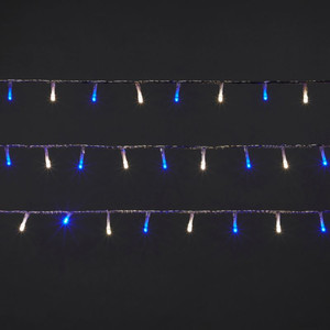 LED Lighting Chain 240 LED 14.3 m, outdoor, transparent, white/blue