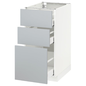 METOD / MAXIMERA Base cabinet with 3 drawers, white/Veddinge grey, 40x60 cm