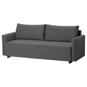 BRISSUND 3-seat sofa-bed, Hakebo dark grey