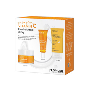 FLOSLEK Gift Set Vitamin C (Moisturizer 50ml+Eye Cream 30ml+Hand Cream 50ml)