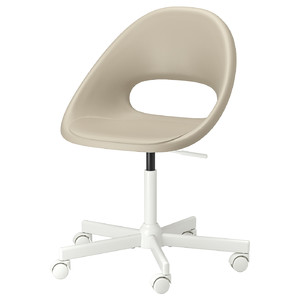 ELDBERGET / MALSKÄR Swivel chair, beige/white