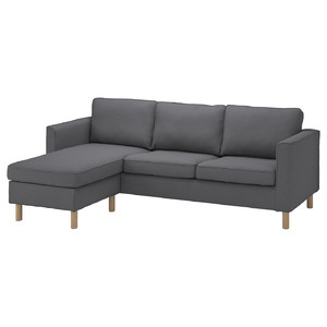 PÄRUP 3-seat sofa with chaise longue, Vissle grey