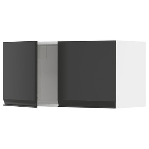 METOD Wall cabinet with 2 doors, white/Upplöv matt anthracite, 80x40 cm