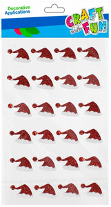 Craft Christmas Self-Adhesive Decoration Set Santa Hat 24pcs